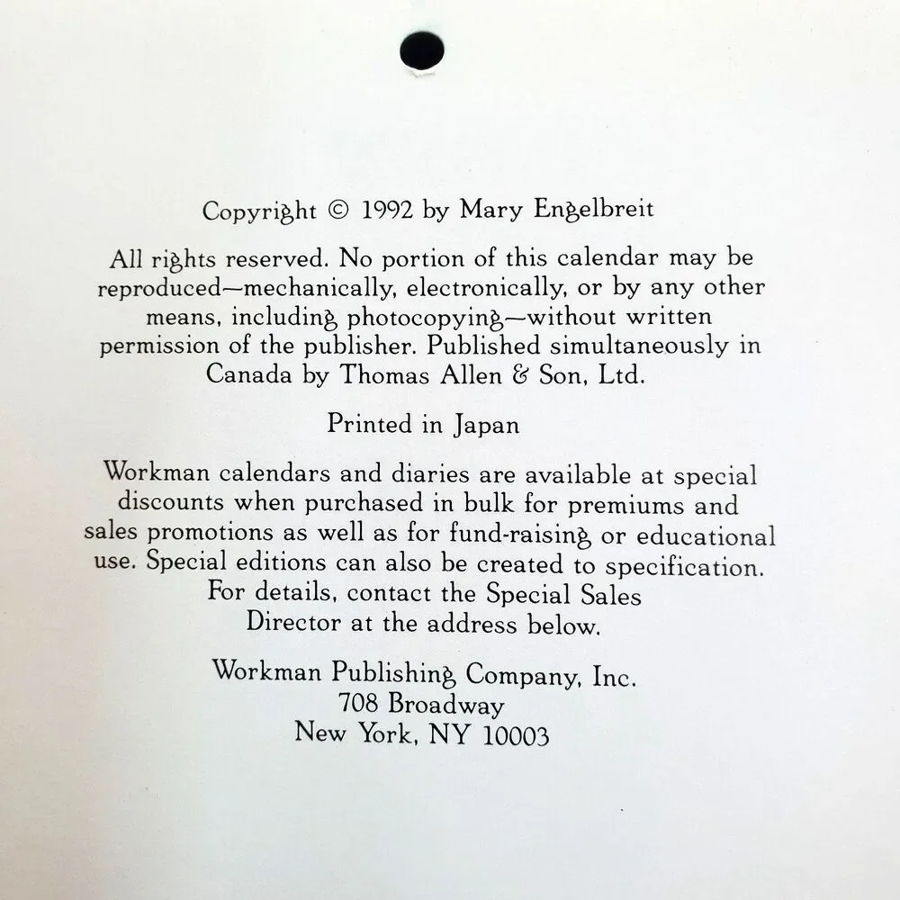 Vintage True Friends 1993 Mary Engelbreit Wall Calendar UNUSED 12 x 12